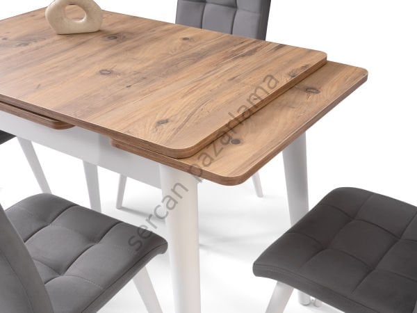 1564-2145 - Nilüfer Masa Sandalye Takımı - Çam/Beyaz