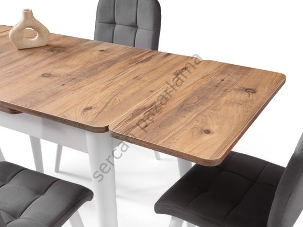 1564-2145 - Nilüfer Masa Sandalye Takımı - Çam/Beyaz