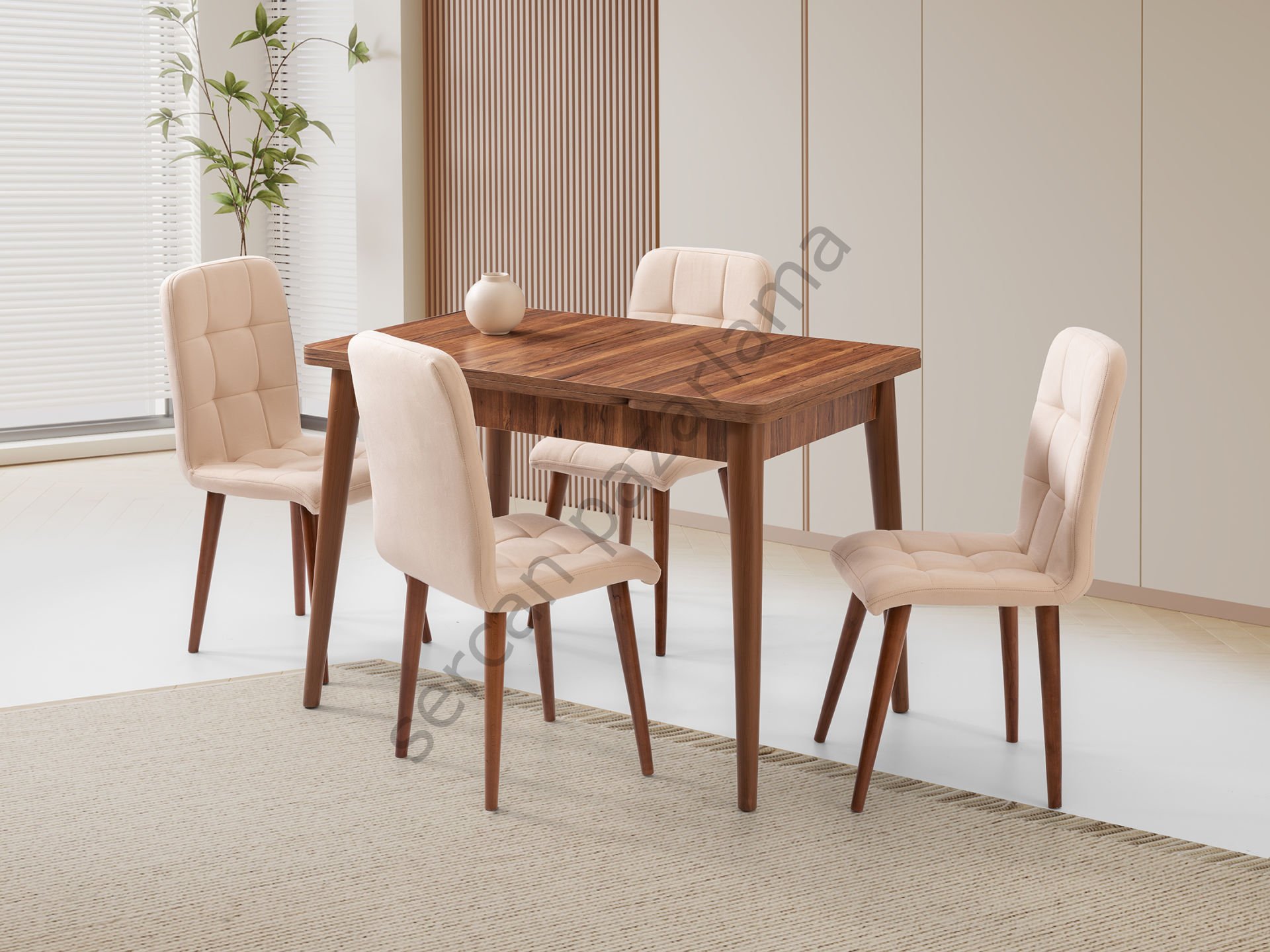 1583-2065 - Ece Masa Sandalye Takımı - Ceviz