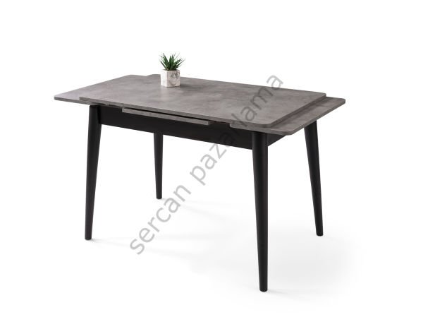 1585-7535-2352 - Ece Masa Sandalye Takımı - Gri/Siyah