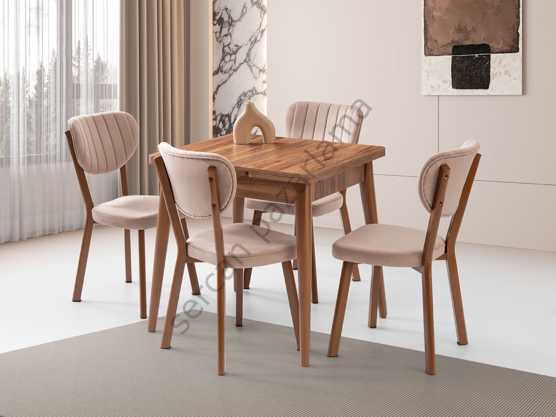 1573-2312 - Rüzgar Masa Sandalye Takımı - Ceviz