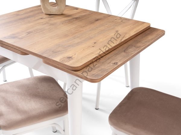 1574-2353 - Rüzgar Masa Sandalye Takımı - Çam/Beyaz