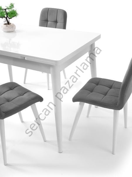 1592-2145 - Burgaz Masa Sandalye Takımı - Beyaz