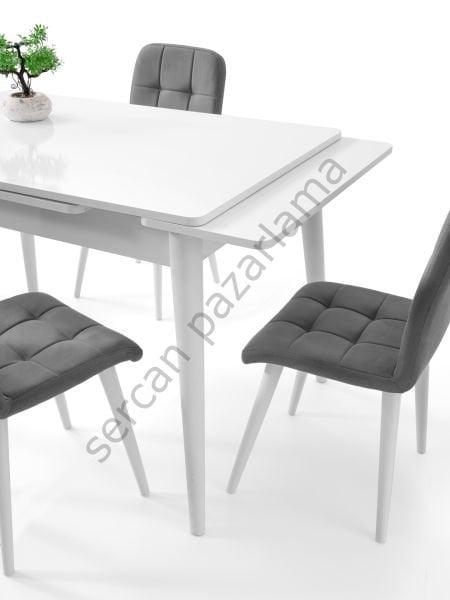 1592-2145 - Burgaz Masa Sandalye Takımı - Beyaz