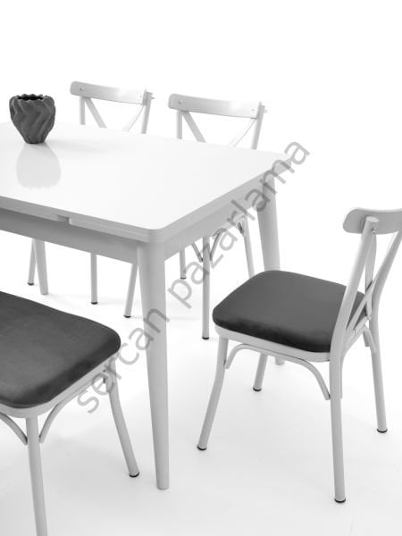 1592-7536-2351 - Burgaz Masa Sandalye Takımı - Beyaz