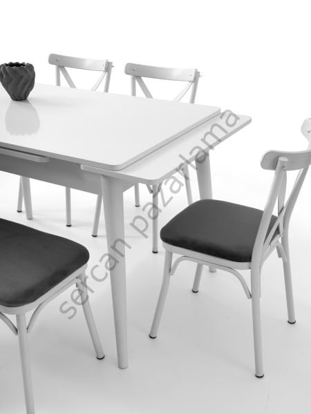 1592-7536-2351 - Burgaz Masa Sandalye Takımı - Beyaz