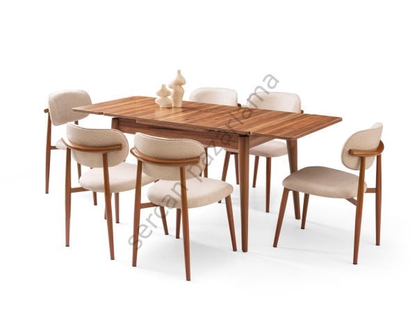 1593-2449 - Burgaz Masa Sandalye Takımı - Ceviz