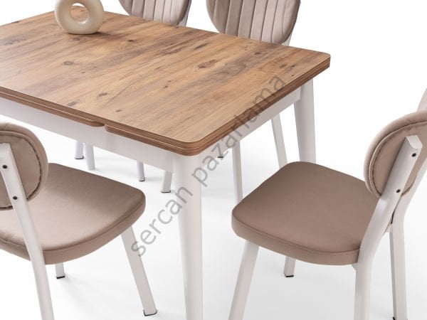 1594-2318 - Burgaz Masa Sandalye Takımı - Çam/Beyaz