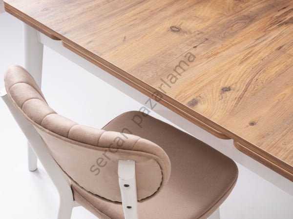 1594-2318 - Burgaz Masa Sandalye Takımı - Çam/Beyaz