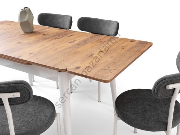 1594-2321 - Burgaz Masa Sandalye Takımı - Çam/Beyaz