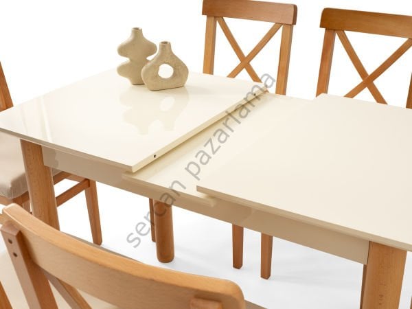 1248-2052 - Ares Masa Sandalye Takımı - Ekru/Naturel