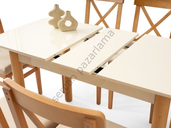 1248-2052 - Ares Masa Sandalye Takımı - Ekru/Naturel