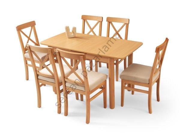 1249-2052 - Ares Masa Sandalye Takımı - Kayın/Naturel