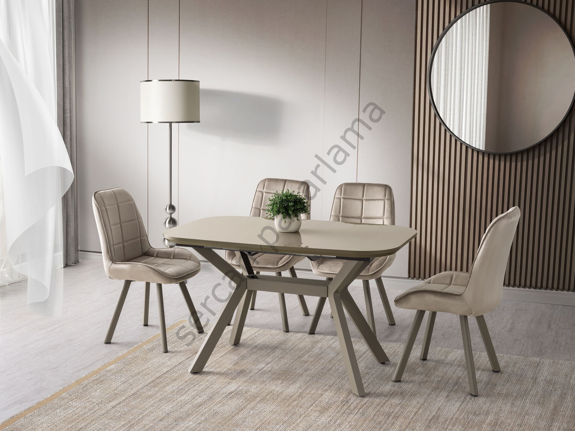 1473-2252 - Roma Masa Sandalye Takımı - Cappucino