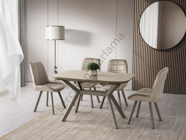 1473-2252 - Roma Masa Sandalye Takımı - Cappucino