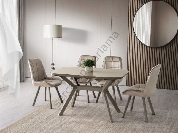 1473-2252 - Roma Masa Sandalye Takımı - Cappucino