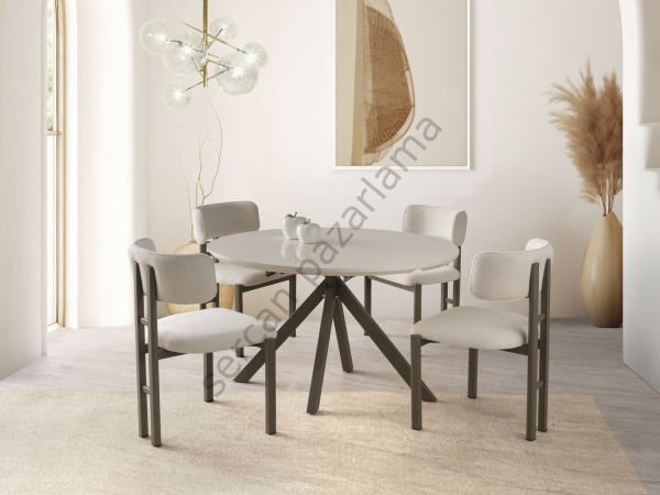 1133-2273 - Seyhan Masa Sandalye Takımı - Ekru/Cappucino