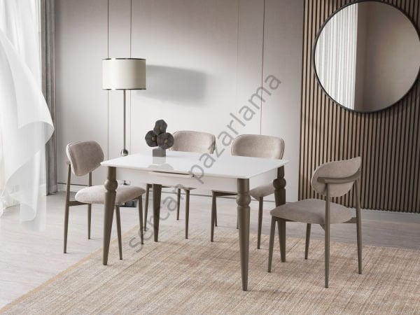 1123-2282 - Trend Masa Sandalye Takımı - Ekru/Cappucino