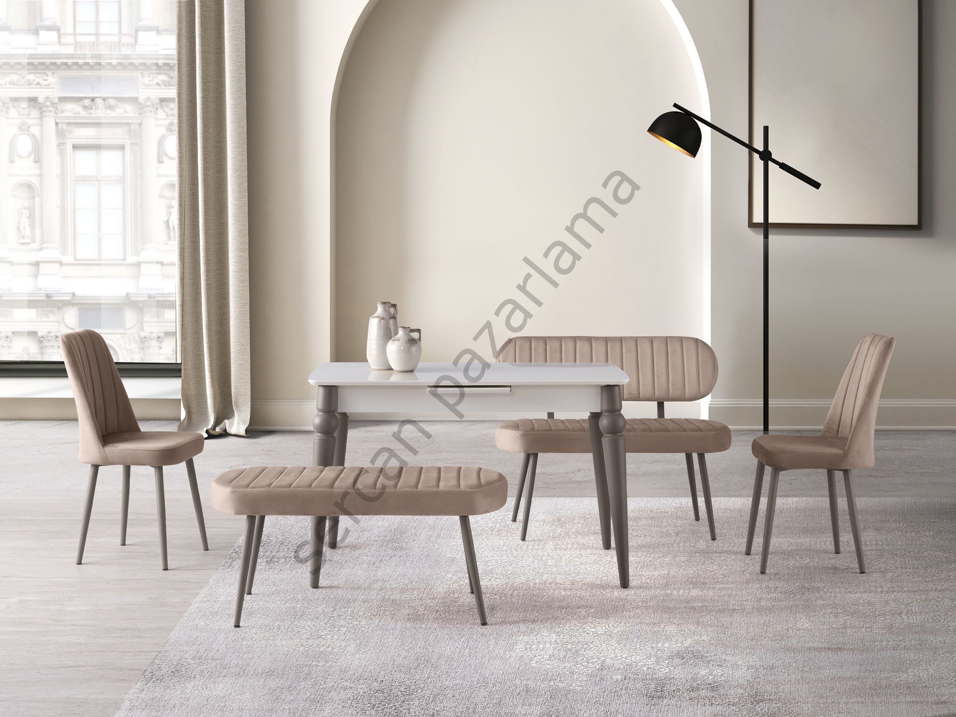 1123-2913 - Trend Masa - Soft Bank Takımı - Ekru/Cappucino