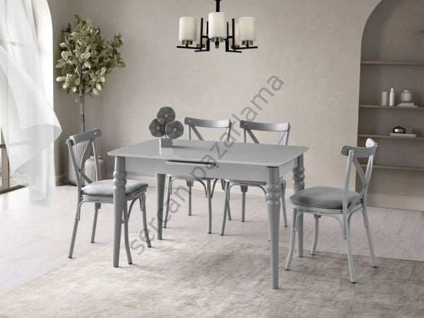 1125-2355 - Trend Masa Sandalye Takımı - Sis Grisi/Gri