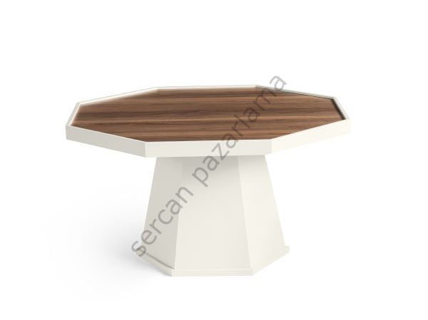 4462 - Piramit Orta Sehpa - Ekru/Ceviz