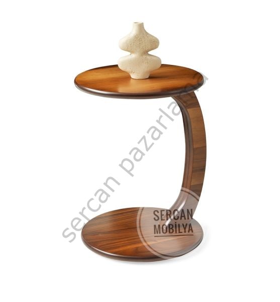 8153 - Ceren Tekerlekli Yan Sehpa - Ceviz Kaplamalı