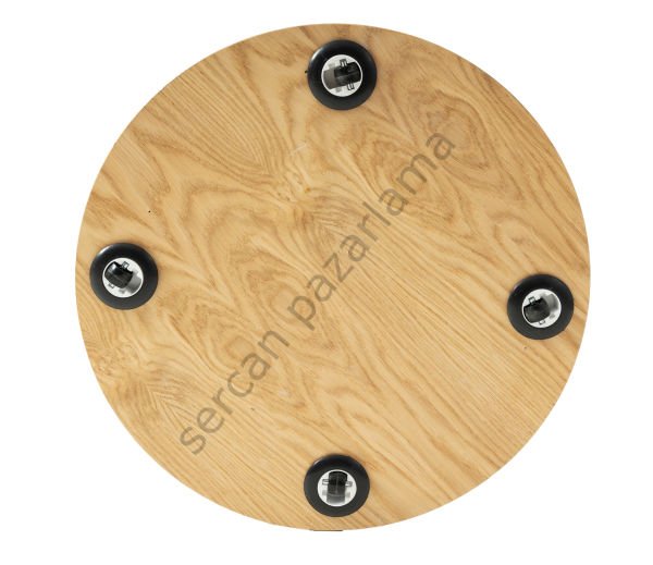 8153 - Ceren Tekerlekli Yan Sehpa - Ceviz Kaplamalı