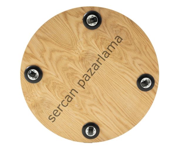 8156 - Ceren Tekerlekli Yan Sehpa - Siyah Lake