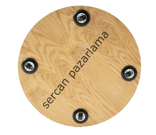 8152 - Ceren Tekerlekli Yan Sehpa - Beyaz Lake