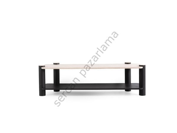 3574 - Serra Tv Ünitesi - Traverten/Senkron Siyah