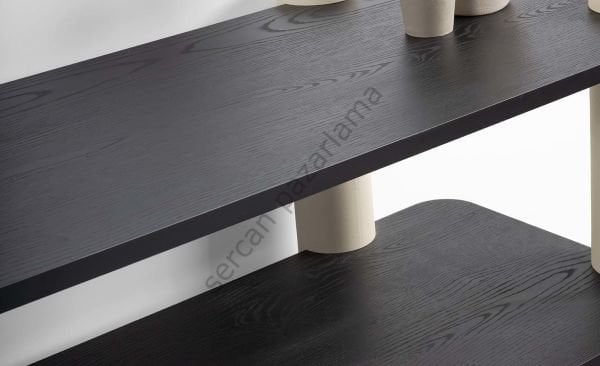 3573-4513 - Serra Tv Ünitesi & Orta Sehpa Seti - Senkron Siyah/Ekru