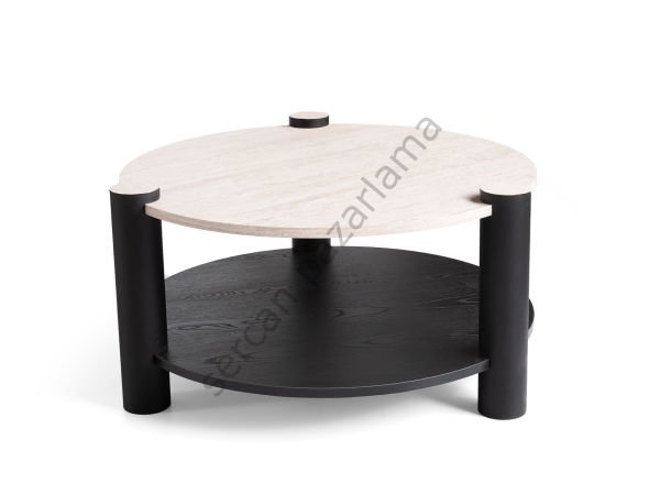 3574-4514 - Serra Tv Ünitesi & Orta Sehpa Seti - Traverten/S.Siyah