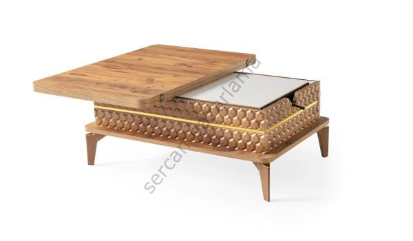 7284 - Petek Akıllı Sehpa - Çam