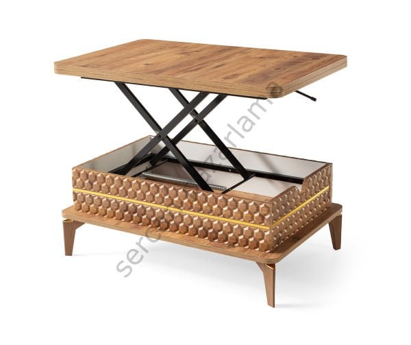 7284 - Petek Akıllı Sehpa - Çam