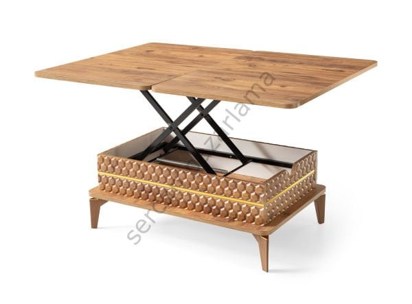 7284 - Petek Akıllı Sehpa - Çam