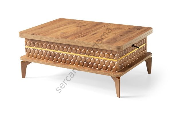 7284 - Petek Akıllı Sehpa - Çam