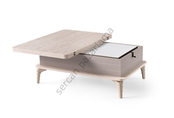 7213 - Lavin Akıllı Sehpa - Traverten/Gri