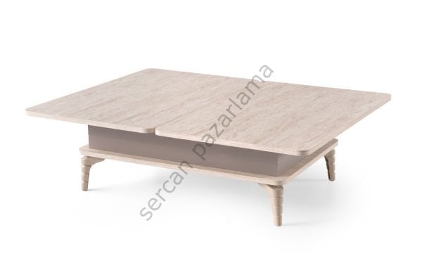 7213 - Lavin Akıllı Sehpa - Traverten/Gri