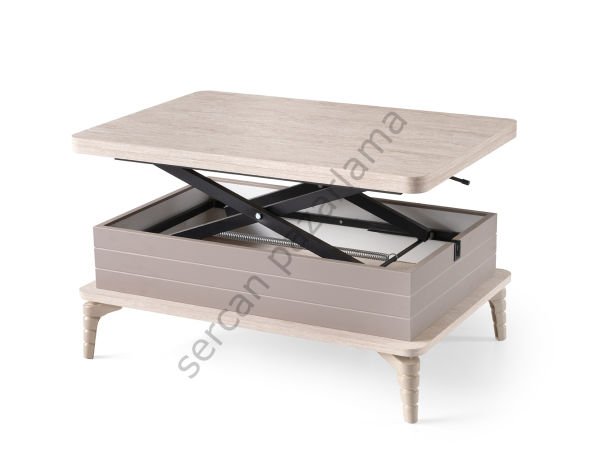 7213 - Lavin Akıllı Sehpa - Traverten/Gri