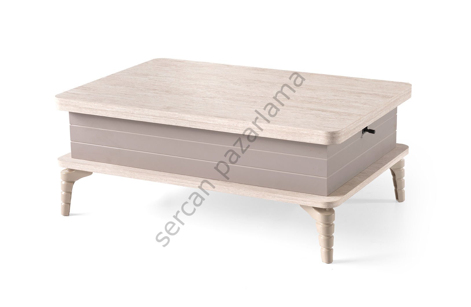 7213 - Lavin Akıllı Sehpa - Traverten/Gri