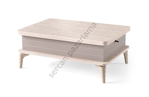 7213 - Lavin Akıllı Sehpa - Traverten/Gri