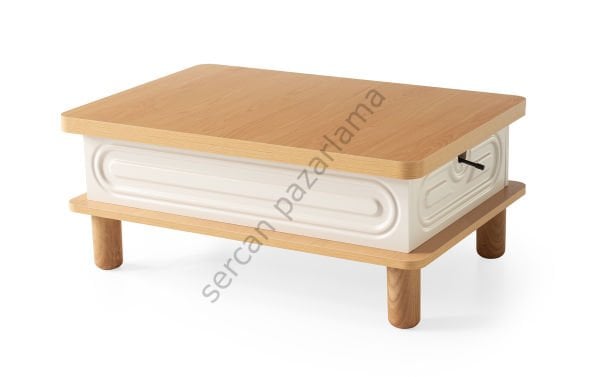 7271 - İnci Akıllı Sehpa - Kayın/Ekru