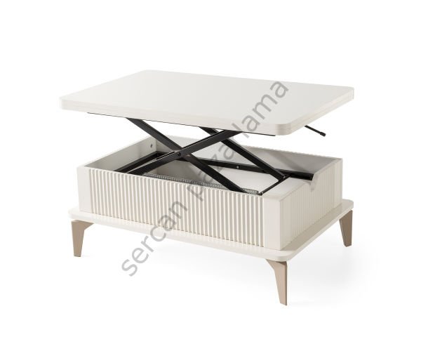 7242 - Çizgi Akıllı Sehpa - Ekru