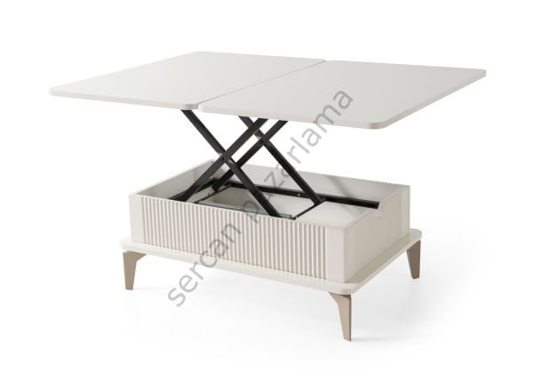 7242 - Çizgi Akıllı Sehpa - Ekru