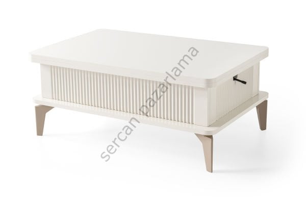 7242 - Çizgi Akıllı Sehpa - Ekru