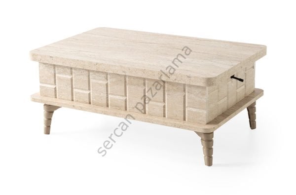 7301 - Nergis Akıllı Sehpa - Traverten