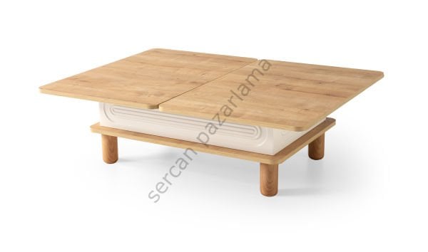 7291 - Manolya Akıllı Sehpa - Safir Meşe/Ekru