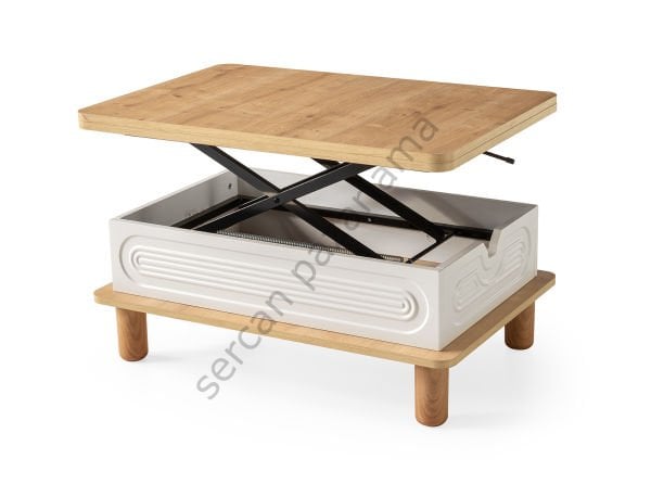 7291 - Manolya Akıllı Sehpa - Safir Meşe/Ekru