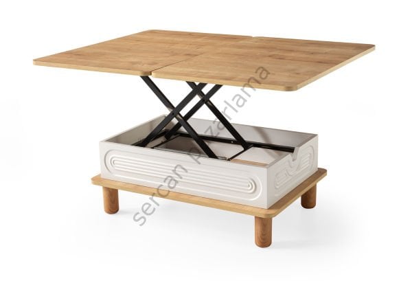 7291 - Manolya Akıllı Sehpa - Safir Meşe/Ekru