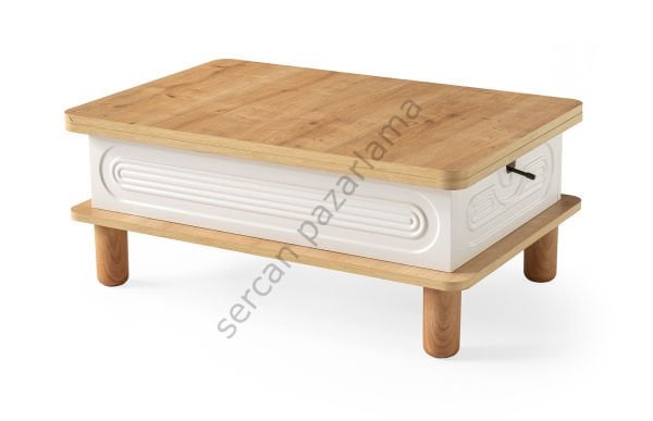 7291 - Manolya Akıllı Sehpa - Safir Meşe/Ekru